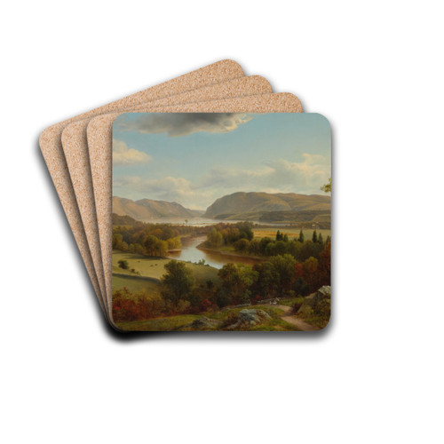 View From New Windsor, Hudson River by David Johnson Drink Coasters - set of 4 View From New Windsor, Hudson River by David Johnson Drink Coasters - set of 4