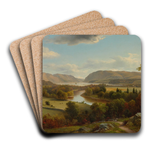 View From New Windsor, Hudson River by David Johnson Art Drink Coaster set View From New Windsor, Hudson River by David Johnson Art Drink Coaster set