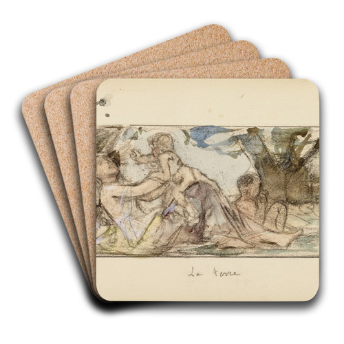 La terre by Lon Franois Comerre Art Drink Coaster set