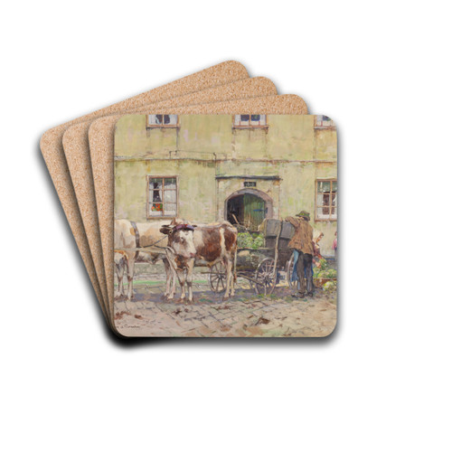 Krautbauer in Grein an der Donau by Fritz Lach Drink Coasters - set of 4