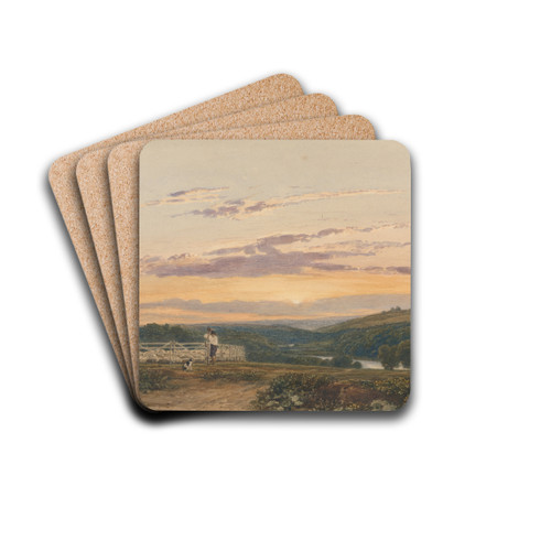 The Shepherd - Evening by Francis Oliver Finch Drink Coasters - set of 4