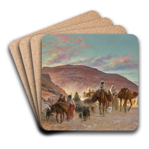 A Desert Caravan by Eugne Girardet Art Drink Coaster set