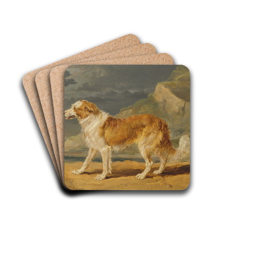 Rough-Coated Collie by James Ward Drink Coasters - set of 4