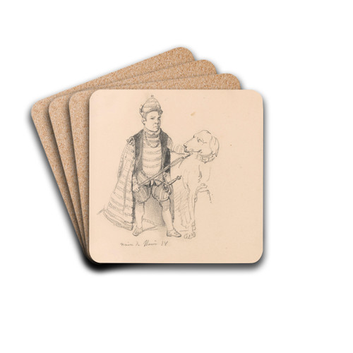 Cardinal Granvelle's Dwarf and a Standing Monk by Nicaise De Keyser Drink Coasters - set of 4