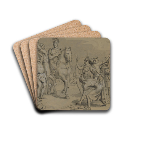 The Martyrdom of Saint Sebastian by Jean Antoine Verschaeren Drink Coasters - set of 4 The Martyrdom of Saint Sebastian by Jean Antoine Verschaeren Drink Coasters - set of 4
