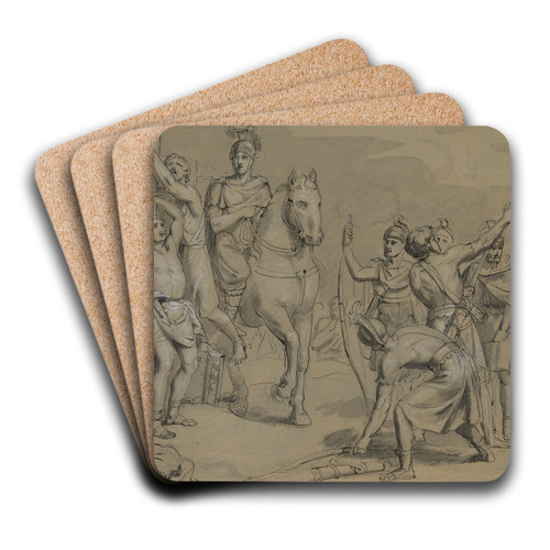 The Martyrdom of Saint Sebastian by Jean Antoine Verschaeren Art Drink Coaster set
