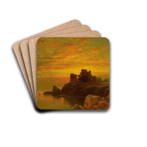Coastal Sunset by Edward Moran Drink Coasters - set of 4