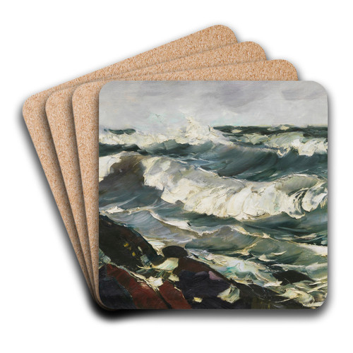 Die Welle (Bewegte See) by Karl Hagemeister Art Drink Coaster set