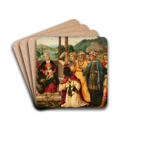 The Adoration of the Magi by Pseudo-Granacci Drink Coasters - set of 4