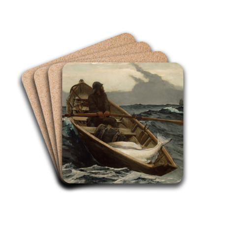 The Fog Warning by Winslow Homer Drink Coasters - set of 4 The Fog Warning by Winslow Homer Drink Coasters - set of 4