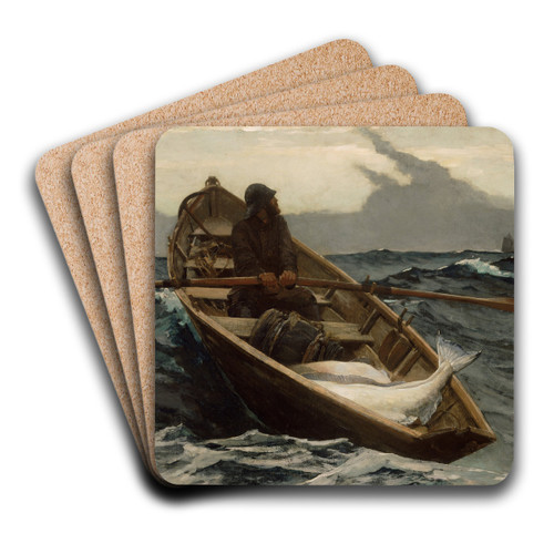 The Fog Warning by Winslow Homer Art Drink Coaster set The Fog Warning by Winslow Homer Art Drink Coaster set