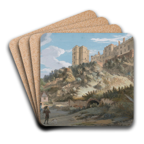 The Hundred Steps and Winchester Tower, Windsor Castle, Berkshire by Paul Sandby Art Drink Coaster set The Hundred Steps and Winchester Tower, Windsor Castle, Berkshire by Paul Sandby Art Drink Coaster set