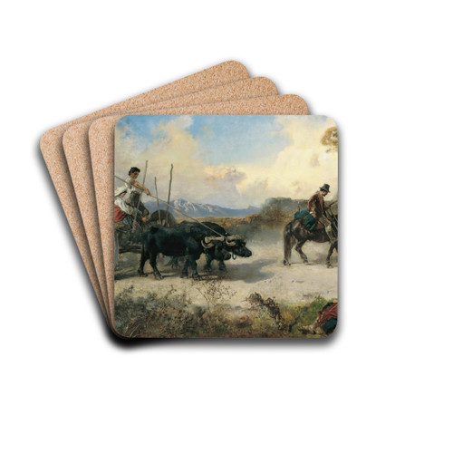 The watering place by Anton Romako Drink Coasters - set of 4