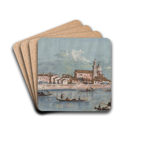 The Island of the Certosa by Giacomo Guardi Drink Coasters - set of 4