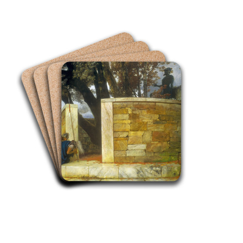 The Sanctuary of Hercules by Arnold Bcklin Drink Coasters - set of 4