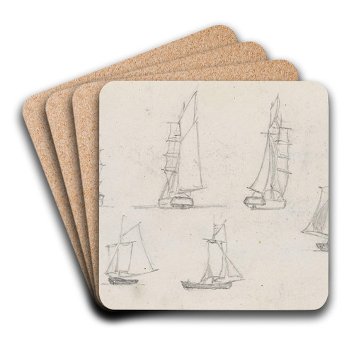 Studier av seilskip by Hans Gude Art Drink Coaster set