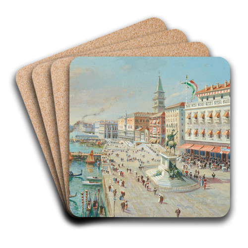Venice, a Birds Eye View with Santa Maria della Salute in the Distance by Antonietta Brandeis Art Drink Coaster set