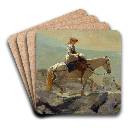 The Bridle Path, White Mountains by Winslow Homer Art Drink Coaster set