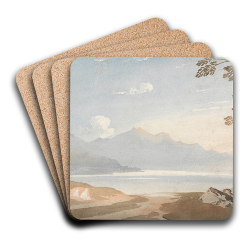A Welsh Landscape a Lay-in' by John Varley Art Drink Coaster set