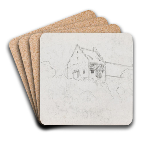 House outside berlingen by Hans Gude Art Drink Coaster set