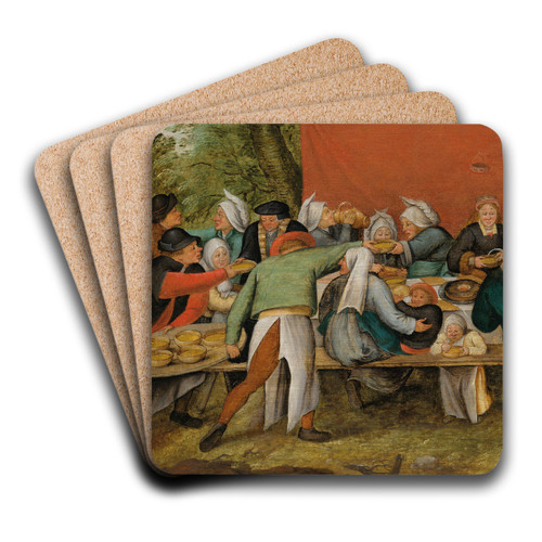 The Wedding Feast by Pieter Brueghel The Younger Art Drink Coaster set