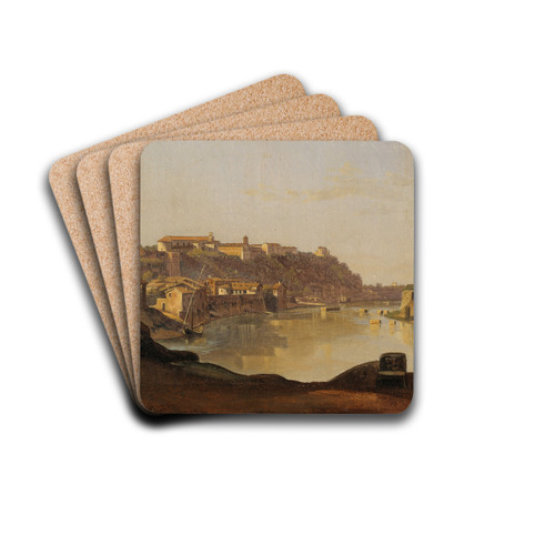 View over the Tiber to the Aventine, Rome by Gustaf Sderberg Drink Coasters - set of 4 View over the Tiber to the Aventine, Rome by Gustaf Sderberg Drink Coasters - set of 4