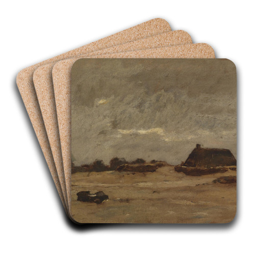 Abendstimmung in Westerland by Rudolf Ribarz Art Drink Coaster set