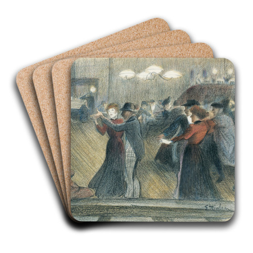 The Dance by Thophile Alexandre Steinlen Art Drink Coaster set