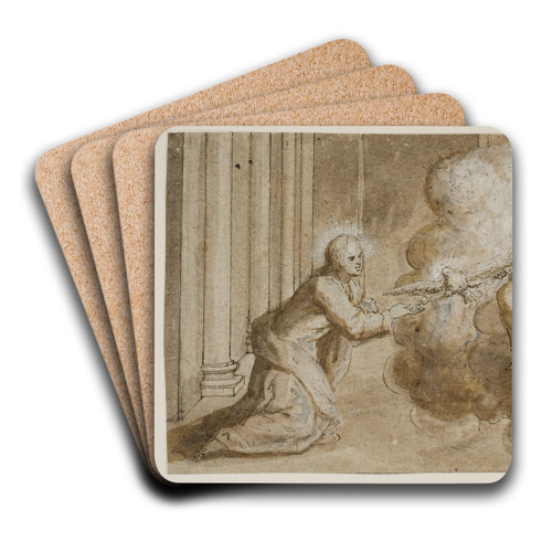 Den ubesmittede undfangelse by Francesco Maffei Art Drink Coaster set