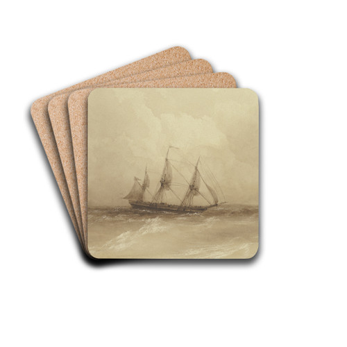 Ein Segelschiff auf hoher See by Ivan Ayvazovsky Drink Coasters - set of 4 Ein Segelschiff auf hoher See by Ivan Ayvazovsky Drink Coasters - set of 4