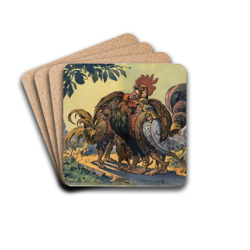 The false loves of chantecler by Udo Keppler Drink Coasters - set of 4