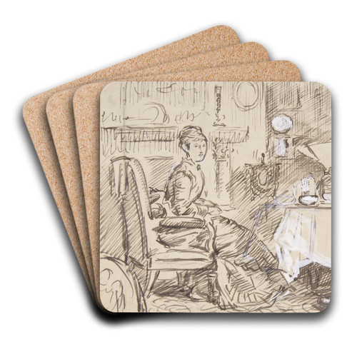 So Considerate by Charles Samuel Keene Art Drink Coaster set So Considerate by Charles Samuel Keene Art Drink Coaster set