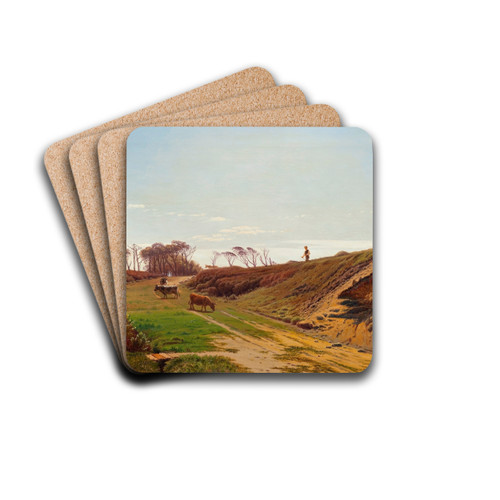 A country lane in Northern Jutland by Thorvald Niss Drink Coasters - set of 4