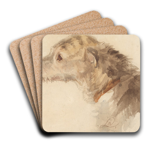 An Irish Wolfhound by Sir Edwin Henry Landseer Art Drink Coaster set