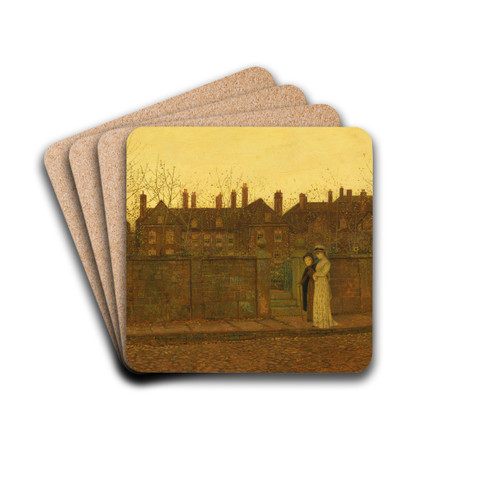 In the golden gloaming by John Atkinson Grimshaw Drink Coasters - set of 4