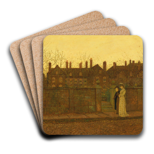 In the golden gloaming by John Atkinson Grimshaw Art Drink Coaster set
