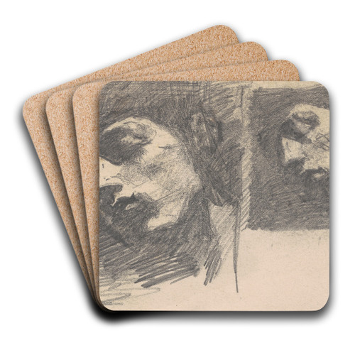 Two Heads by John Singer Sargent Art Drink Coaster set Two Heads by John Singer Sargent Art Drink Coaster set