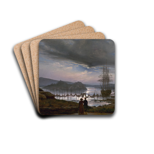 View from Vaekero near Christiania by Johan Christian Dahl Drink Coasters - set of 4