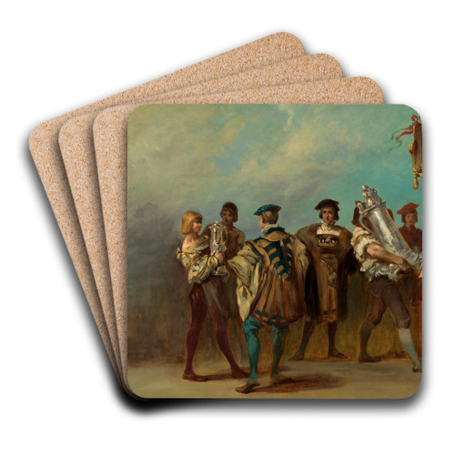 Entwurf zum Festzug 1879 - Graveure und Erzgieer by Hans Makart Art Drink Coaster set Entwurf zum Festzug 1879 - Graveure und Erzgieer by Hans Makart Art Drink Coaster set