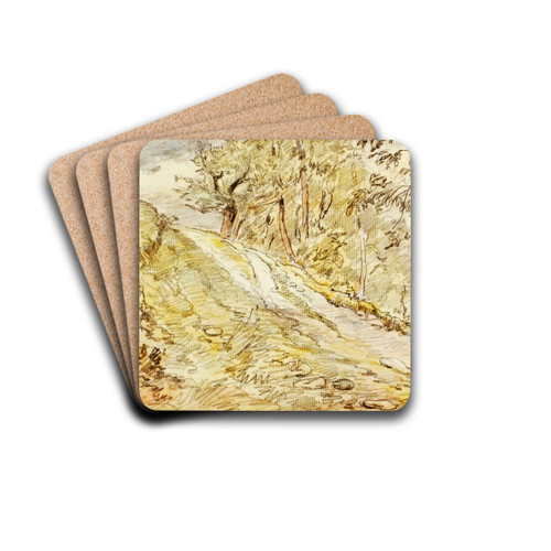 Landscape Sketch by Walter Shirlaw Drink Coasters - set of 4