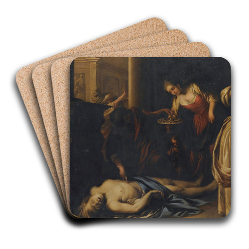 The Death Of Cleopatra by Lombard School Art Drink Coaster set