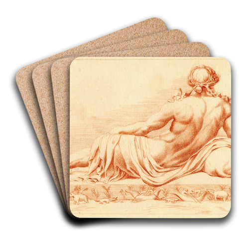 Beeld van de riviergod by Cornelis Pronk Art Drink Coaster set