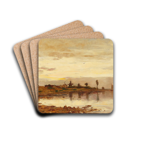 Hollndische Kanallandschaft by Paul Baum Drink Coasters - set of 4
