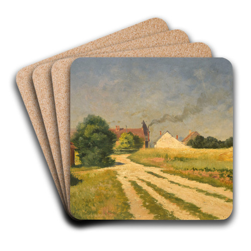 La brasserie de Pontgivart by Armand Gury Art Drink Coaster set