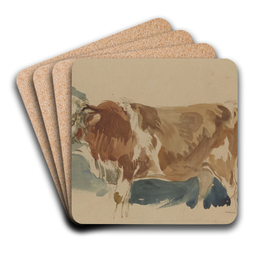 Study of a spotted ox by Piotr Michaowski Art Drink Coaster set