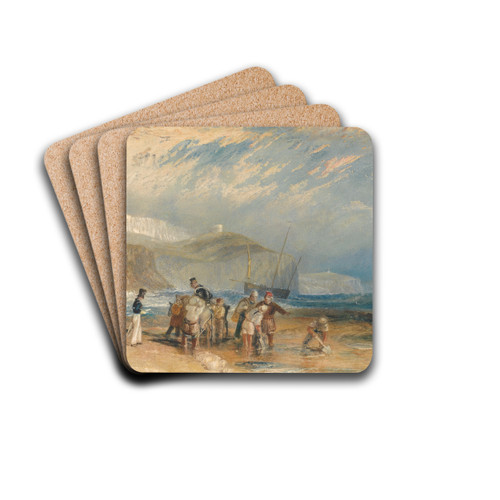 Folkestone Harbour and Coast to Dover by Joseph Mallord William Turner Drink Coasters - set of 4