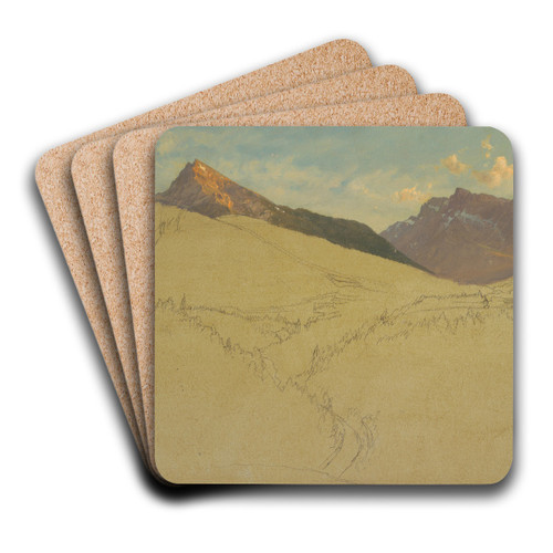 The Watzmann, near Berchtesgaden, Bavaria by Frederic Edwin Church Art Drink Coaster set