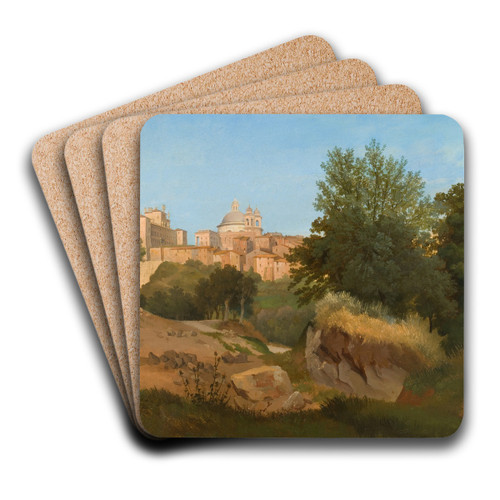 View of Ariccia by Gustaf Wilhelm Palm Art Drink Coaster set