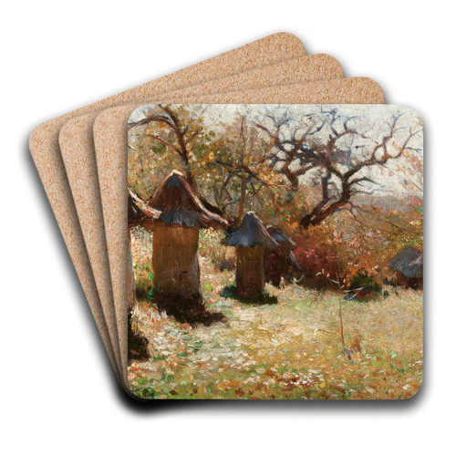 Beehives in the Ukraine by Jan Stanislawski Art Drink Coaster set