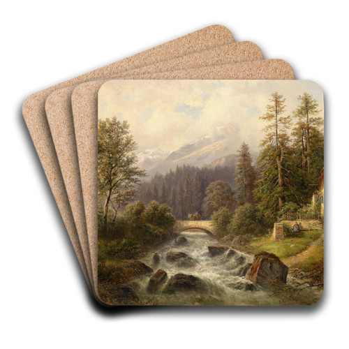Partie bei Weyer by Gustav Barbarini Art Drink Coaster set